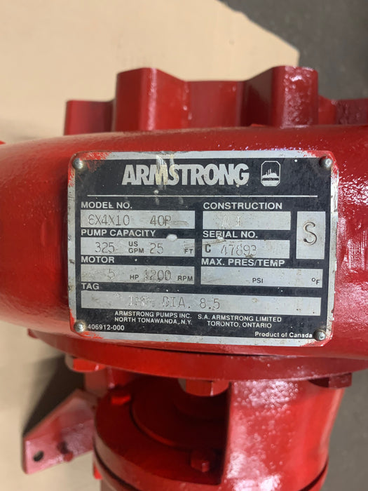 Armstrong 4030 Horizontal Centrifugal Pump  Size 6x4x10